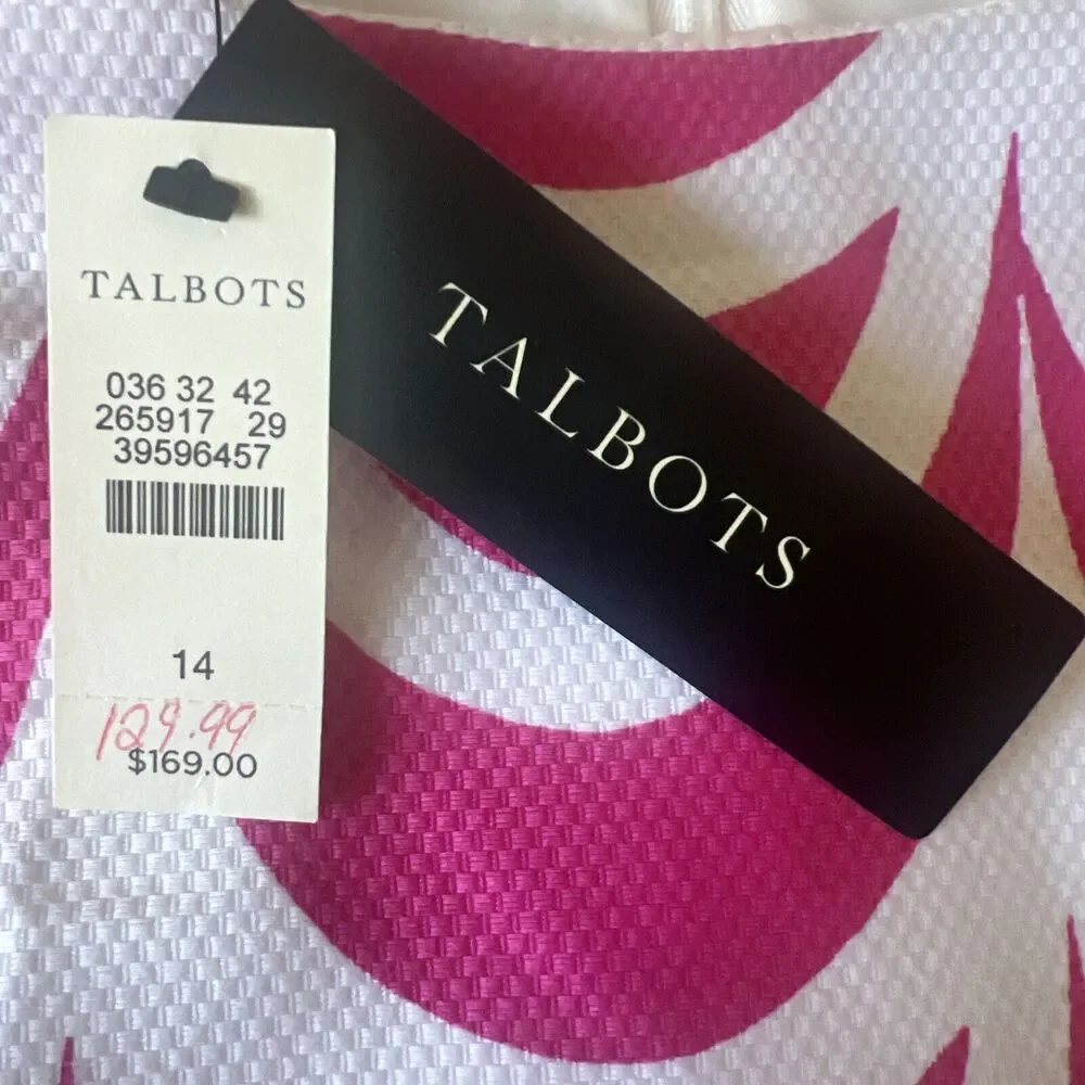 Talbots NWT Womens 14 Fit & Flare Cotton Knit Shell Poly Lined Pockets $169 MSRP - Picture 15 of 15